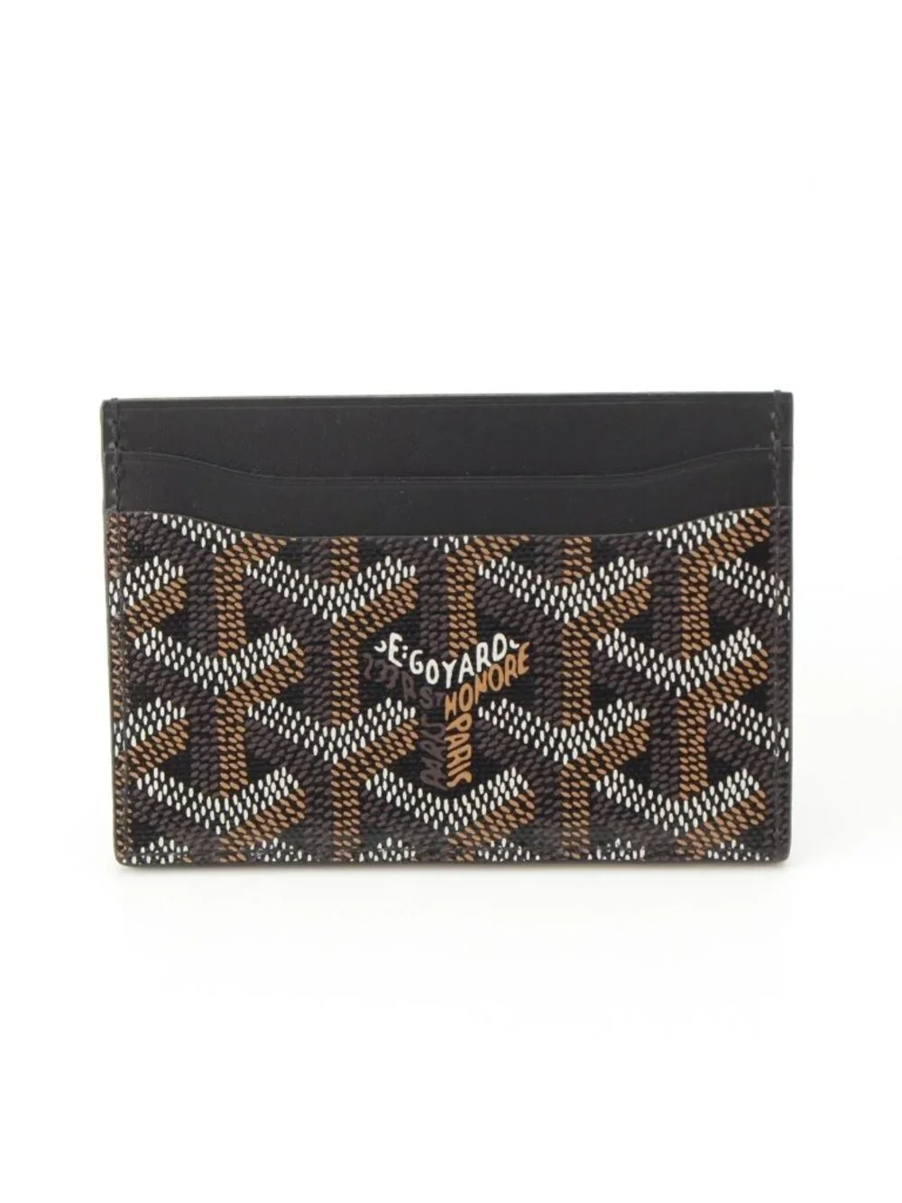 Goyard Saint Sulpice Leather Card Case Black